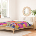 Red and Pink Mushroom print - Amsterdam Market Duvet Cover Gallery Image 2