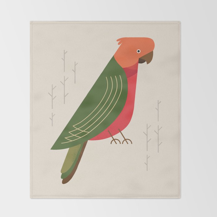 Australian King Parrot, Bird of Australia Throw Blanket Gallery Image 2