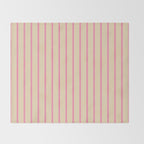 Simple Fresh Country Stripes Narrow Vertical Stripe Pattern in Pink and Cream Throw Blanket Gallery Image 2