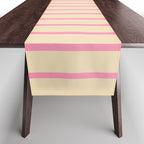 Simple Fresh Country Stripes Narrow Vertical Stripe Pattern in Pink and Cream Table Runner Gallery Image 1