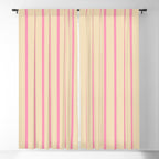 Simple Fresh Country Stripes Narrow Vertical Stripe Pattern in Pink and Cream Window Curtain Gallery Image 5