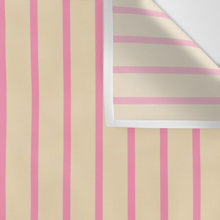 Simple Fresh Country Stripes Narrow Vertical Stripe Pattern in Pink and Cream Wall Tapestry Gallery Image 3