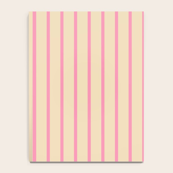 Simple Fresh Country Stripes Narrow Vertical Stripe Pattern in Pink and Cream Notebook Gallery Image 4