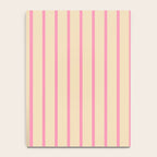 Simple Fresh Country Stripes Narrow Vertical Stripe Pattern in Pink and Cream Notebook Gallery Image 4