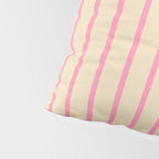 Simple Fresh Country Stripes Narrow Vertical Stripe Pattern in Pink and Cream Pillow Sham Gallery Image 4