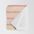 Simple Fresh Country Stripes Narrow Vertical Stripe Pattern in Pink and Cream Throw Blanket Gallery Image 3