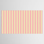 Simple Fresh Country Stripes Narrow Vertical Stripe Pattern in Pink and Cream Tablecloth Gallery Image 2