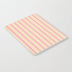 Simple Fresh Country Stripes Narrow Vertical Stripe Pattern in Pink and Cream Notebook Gallery Image 2