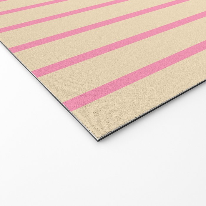 Simple Fresh Country Stripes Narrow Vertical Stripe Pattern in Pink and Cream Welcome Mat Gallery Image 2