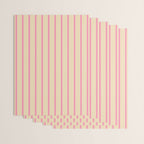 Simple Fresh Country Stripes Narrow Vertical Stripe Pattern in Pink and Cream Wrapping Paper Gallery Image 3