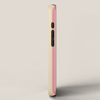 Simple Fresh Country Stripes Narrow Vertical Stripe Pattern in Pink and Cream iPhone Case Gallery Image 2