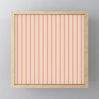 Simple Fresh Country Stripes Narrow Vertical Stripe Pattern in Pink and Cream Mini Art Print Gallery Image 1