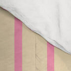 Simple Fresh Country Stripes Narrow Vertical Stripe Pattern in Pink and Cream Comforter Gallery Image 4