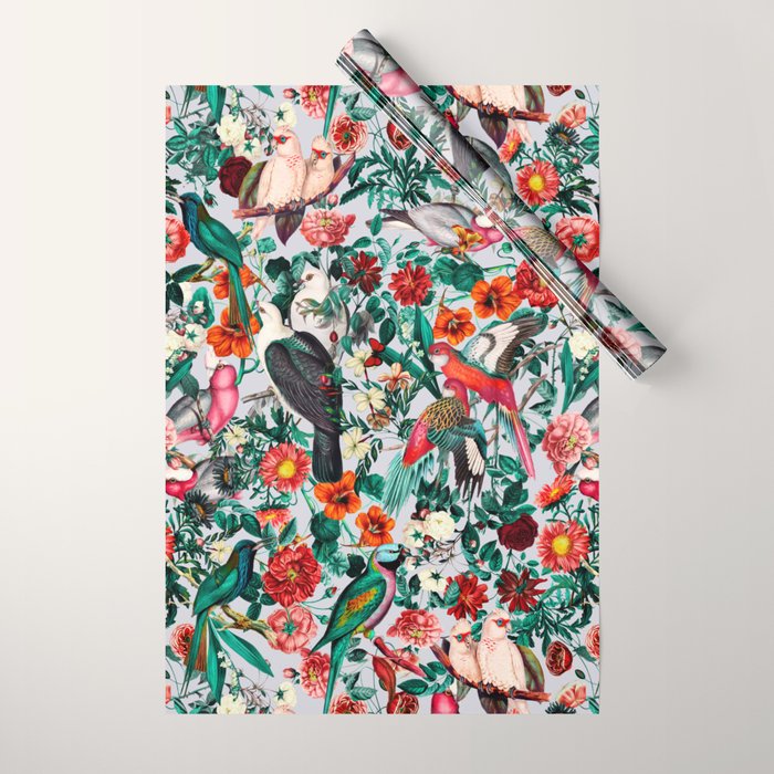 FLORAL AND BIRDS XIV Wrapping Paper Gallery Image 1