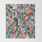 FLORAL AND BIRDS XIV Throw Blanket Gallery Image 2