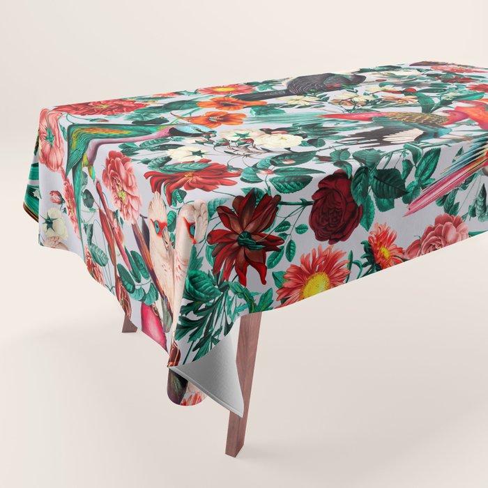 FLORAL AND BIRDS XIV Tablecloth Gallery Image 1