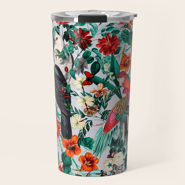 FLORAL AND BIRDS XIV Travel Mug Gallery Image 1