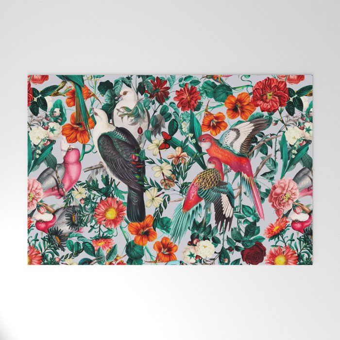 FLORAL AND BIRDS XIV Welcome Mat Gallery Image 1