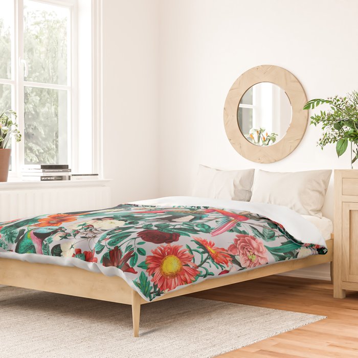 FLORAL AND BIRDS XIV Duvet Cover Gallery Image 2