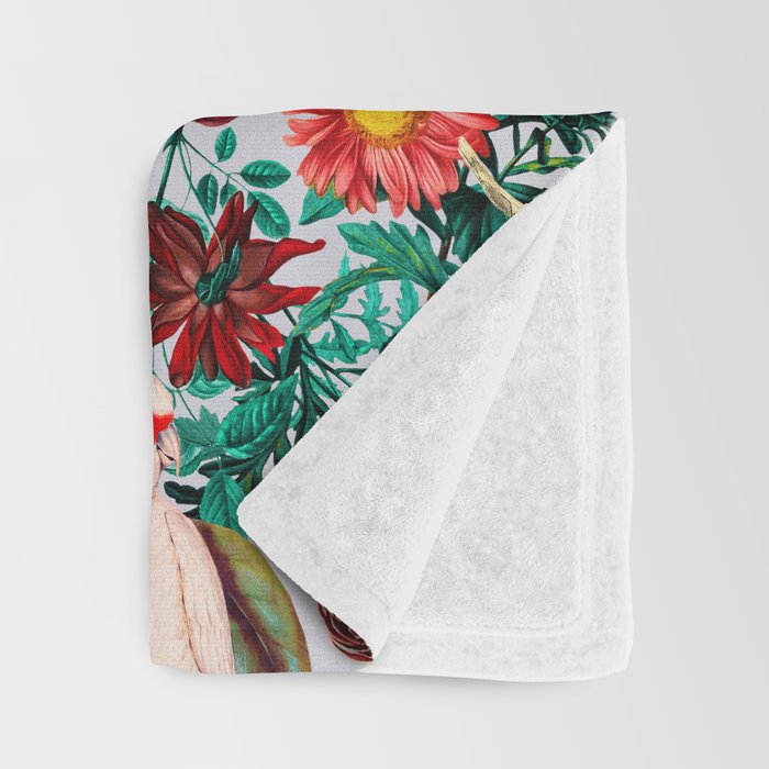 FLORAL AND BIRDS XIV Throw Blanket Gallery Image 3