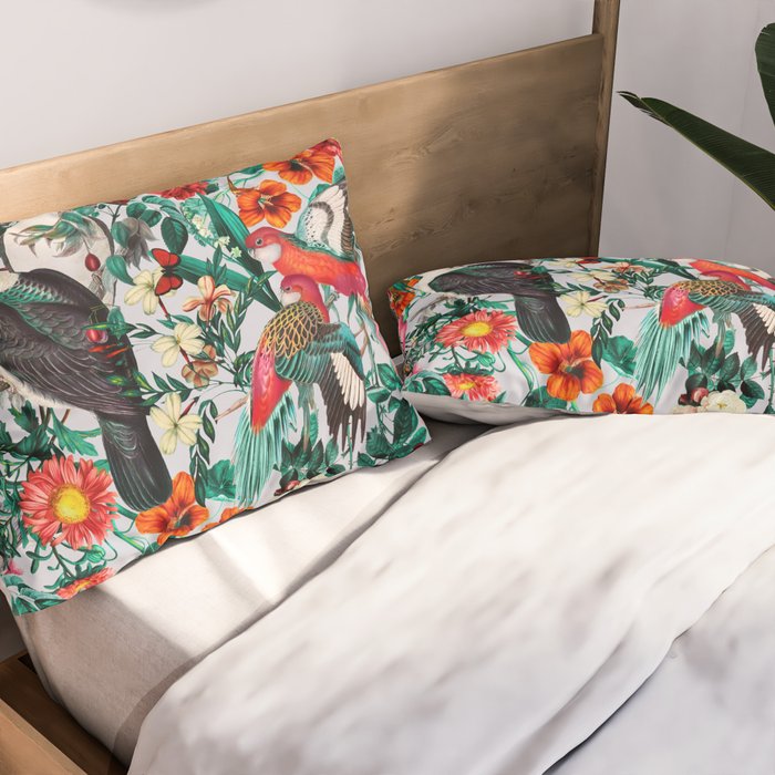 FLORAL AND BIRDS XIV Pillow Sham Gallery Image 2