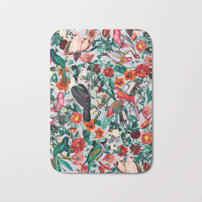 FLORAL AND BIRDS XIV Bath Mat Gallery Image 1