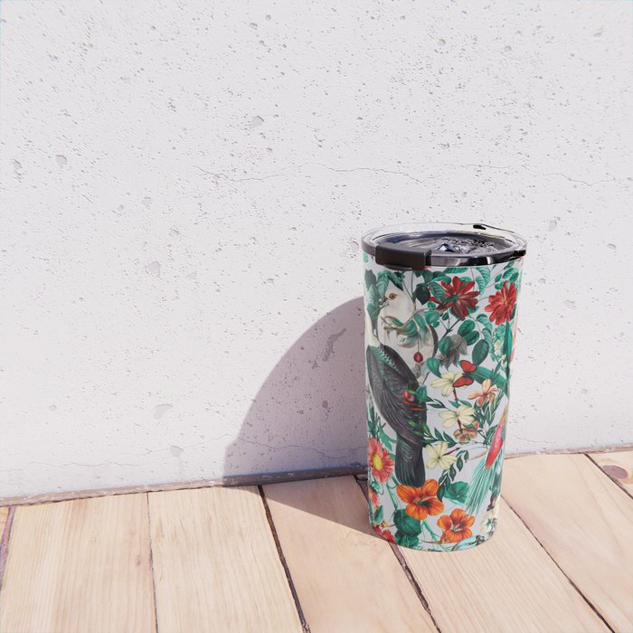 FLORAL AND BIRDS XIV Travel Mug Gallery Image 4