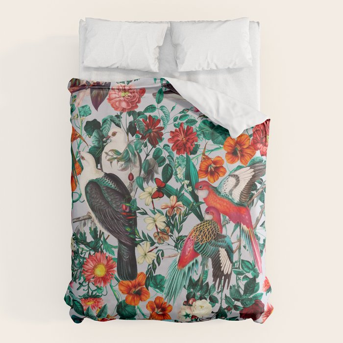 FLORAL AND BIRDS XIV Duvet Cover Gallery Image 6