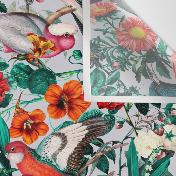 FLORAL AND BIRDS XIV Wall Tapestry Gallery Image 3