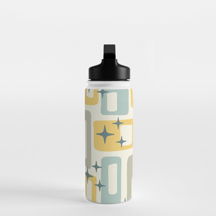 Mid Century Modern Abstract 132 Winter Yellow Gray and Blue Water Bottle Gallery Image 3