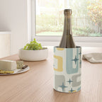 Mid Century Modern Abstract 132 Winter Yellow Gray and Blue Wine Chiller Gallery Image 4