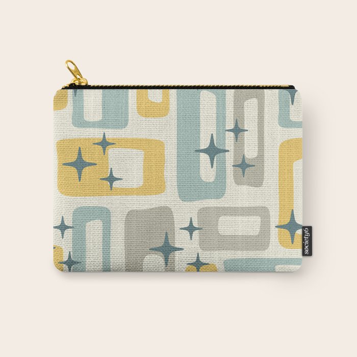 Mid Century Modern Abstract 132 Winter Yellow Gray and Blue Carry All Pouch Gallery Image 1