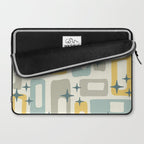Mid Century Modern Abstract 132 Winter Yellow Gray and Blue Laptop Sleeve Gallery Image 2