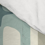 Mid Century Modern Abstract 132 Winter Yellow Gray and Blue Comforter Gallery Image 4