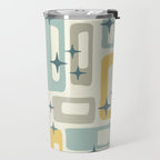 Mid Century Modern Abstract 132 Winter Yellow Gray and Blue Travel Mug Gallery Image 2