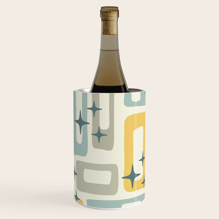 Mid Century Modern Abstract 132 Winter Yellow Gray and Blue Wine Chiller Gallery Image 3