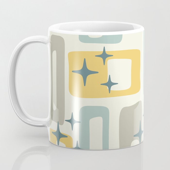Mid Century Modern Abstract 132 Winter Yellow Gray and Blue Coffee Mug Gallery Image 3