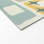 Mid Century Modern Abstract 132 Winter Yellow Gray and Blue Welcome Mat Gallery Image 2