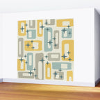 Mid Century Modern Abstract 132 Winter Yellow Gray and Blue Wall Mural Gallery Image 2
