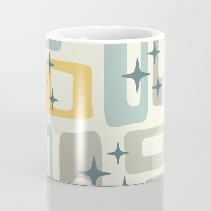 Mid Century Modern Abstract 132 Winter Yellow Gray and Blue Coffee Mug Gallery Image 4