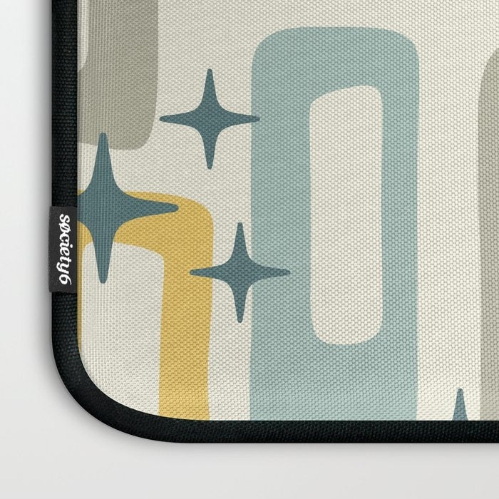 Mid Century Modern Abstract 132 Winter Yellow Gray and Blue Laptop Sleeve Gallery Image 3