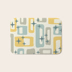 Mid Century Modern Abstract 132 Winter Yellow Gray and Blue Bath Mat Gallery Image 1