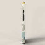 Mid Century Modern Abstract 132 Winter Yellow Gray and Blue iPhone Case Gallery Image 2