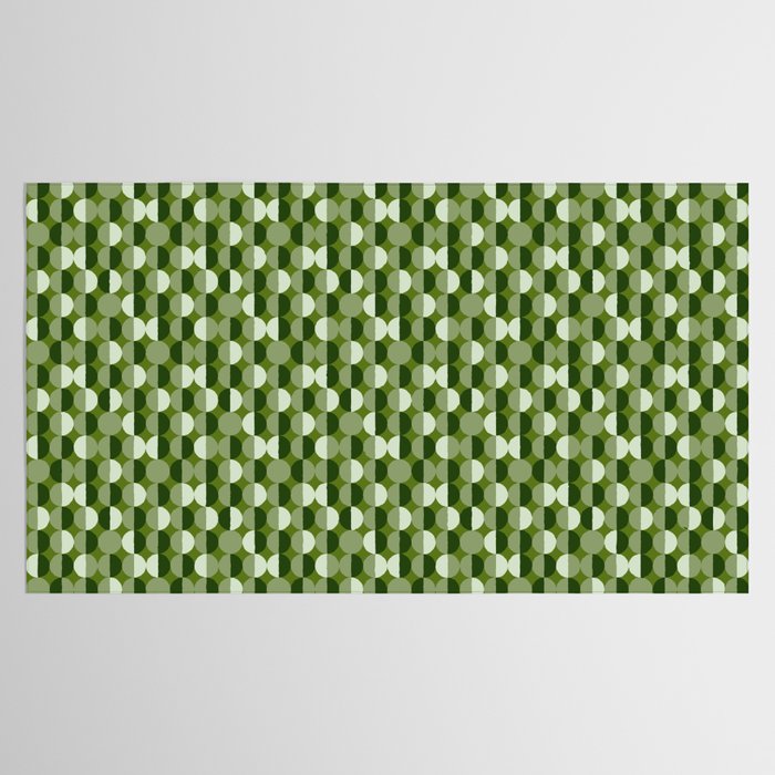 Retro 70s disco half circles sage green Tablecloth Gallery Image 2