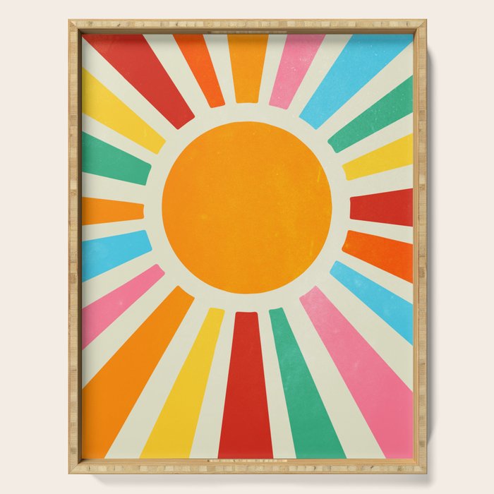 Retro Sunrise: Rainbow Edition Serving Tray Gallery Image 1