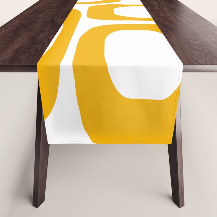 Mid Century Modern Shapes Mustard Table Runner Gallery Image 1