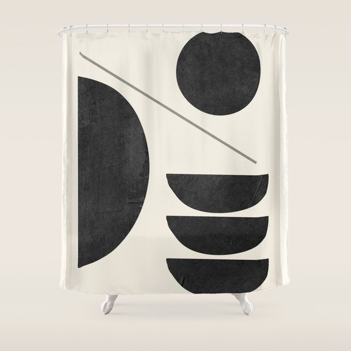 Modern Abstract Minimal Shapes 187 Shower Curtain Gallery Image 1