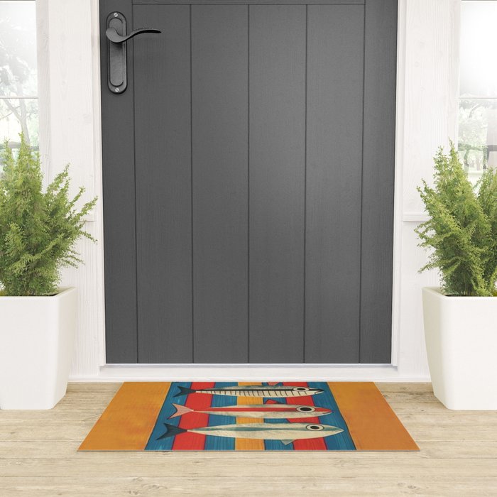 Stripes of the Sea Welcome Mat Gallery Image 3