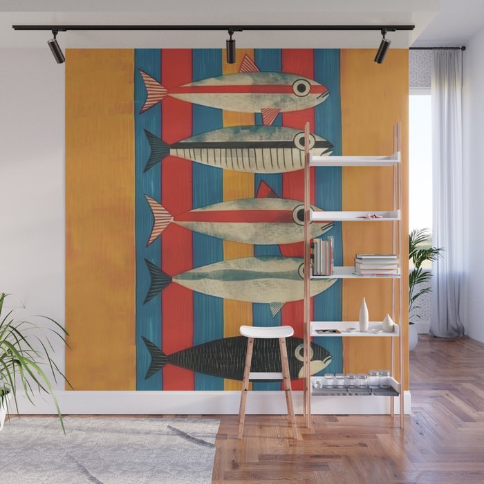 Stripes of the Sea Wall Mural Gallery Image 1