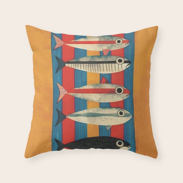 Stripes of the Sea Throw Pillow Gallery Image 6